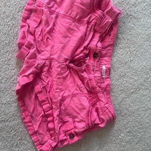 Maurices Pink Cargo Shorts with Ruffle Details